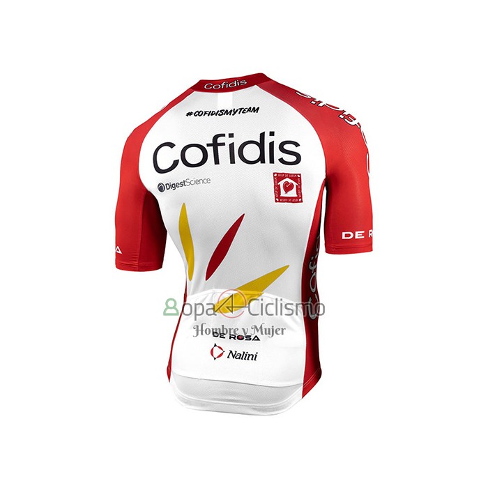 Cofidis Ropa Ciclismo Culotte Corto 2021 Mangas Cortas Rojo Blanco